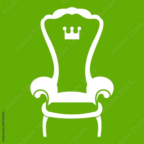 King throne chair icon green