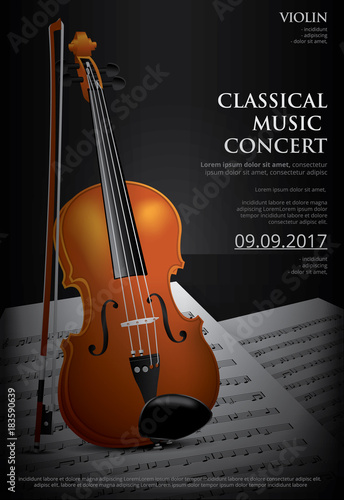 The Classical Music Concept Violin Vector Illustration