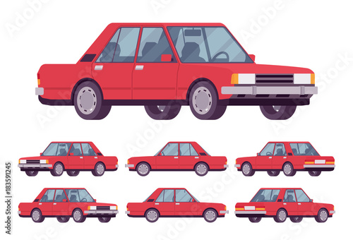 Red sedan set