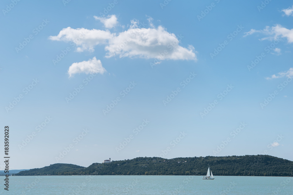 View of Tihany and Lake Balaton from Balatonfured, Hungary View of Tihany and Lake Balaton from Balatonfured, Hungary