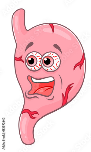 Cartoon screaming stomach