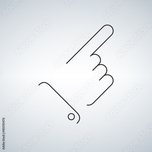 Hand pointer line icon