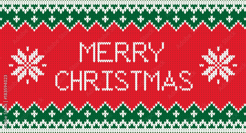Merry Christmas wool knitted sweater background vector illustration, Christmas and holiday card design template Merry Christmas wool knitted sweater background vector illustration, Christmas and holiday card design template