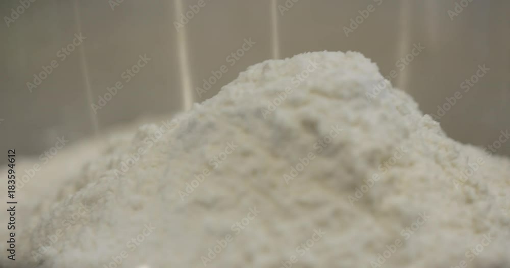 Flour close up in mixing bowl Flour close up in mixing bowl