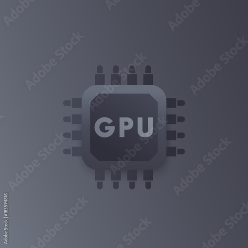 GPU, graphic chipset vector icon
