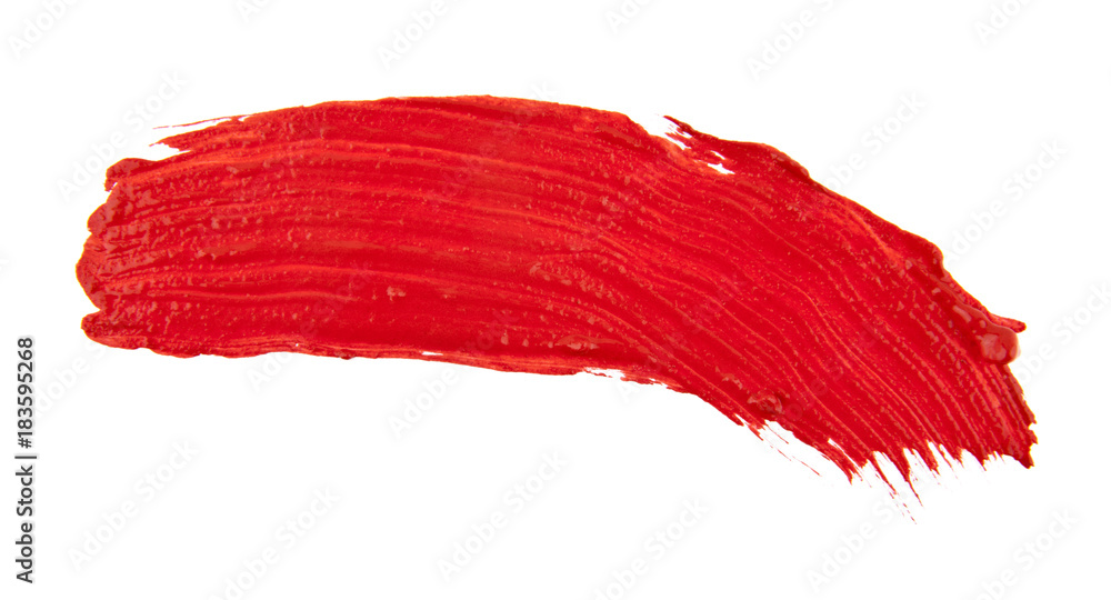 smears of red paint isolated on white background