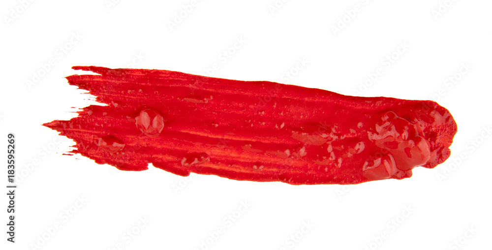smears of red paint isolated on white background smears of red paint isolated on white background