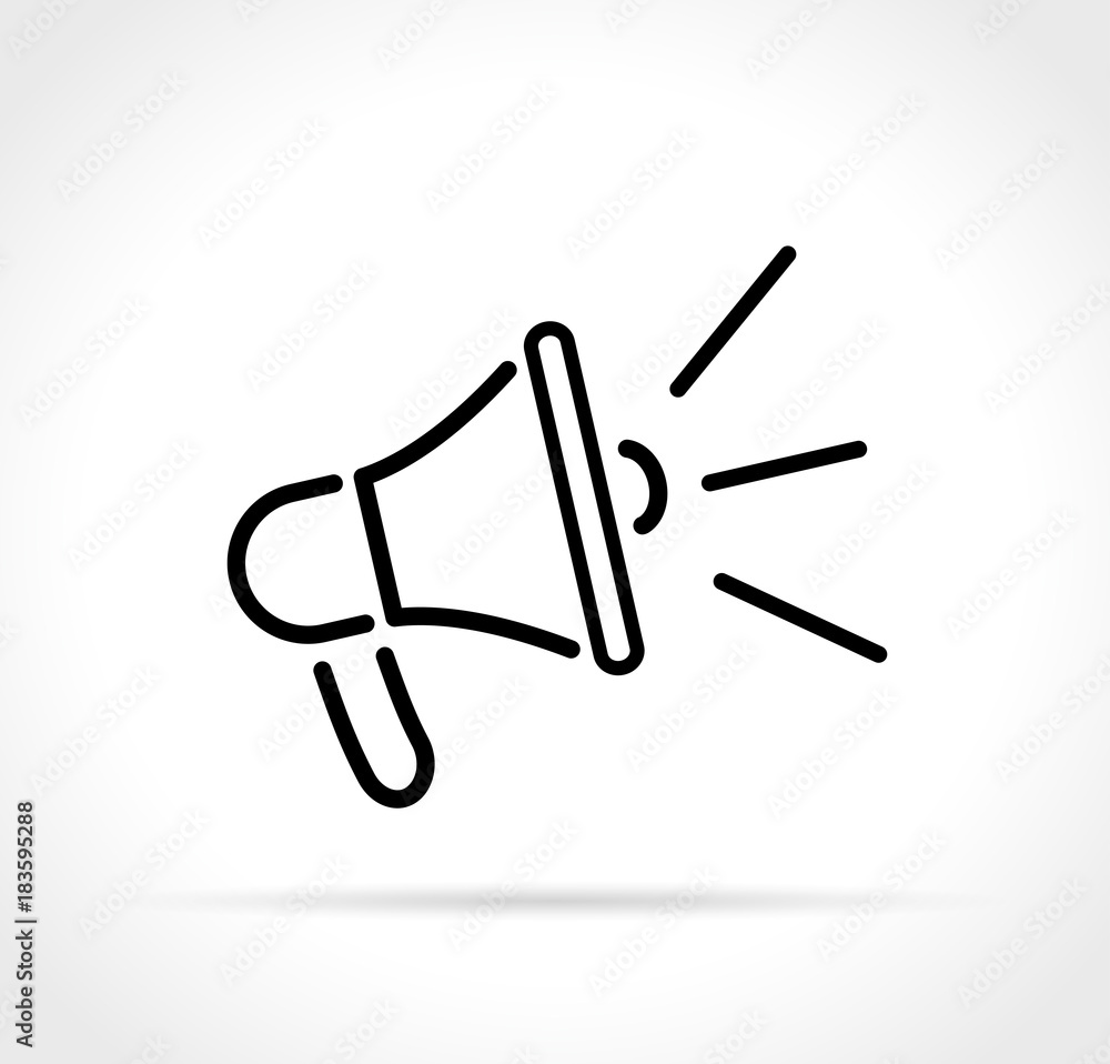 loud speaker icon on white background Stock Vector Adobe Stock