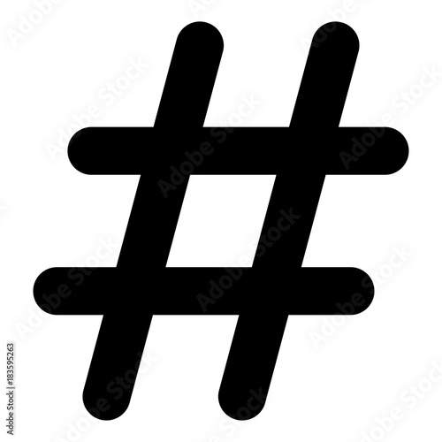 hashtag icon on white background