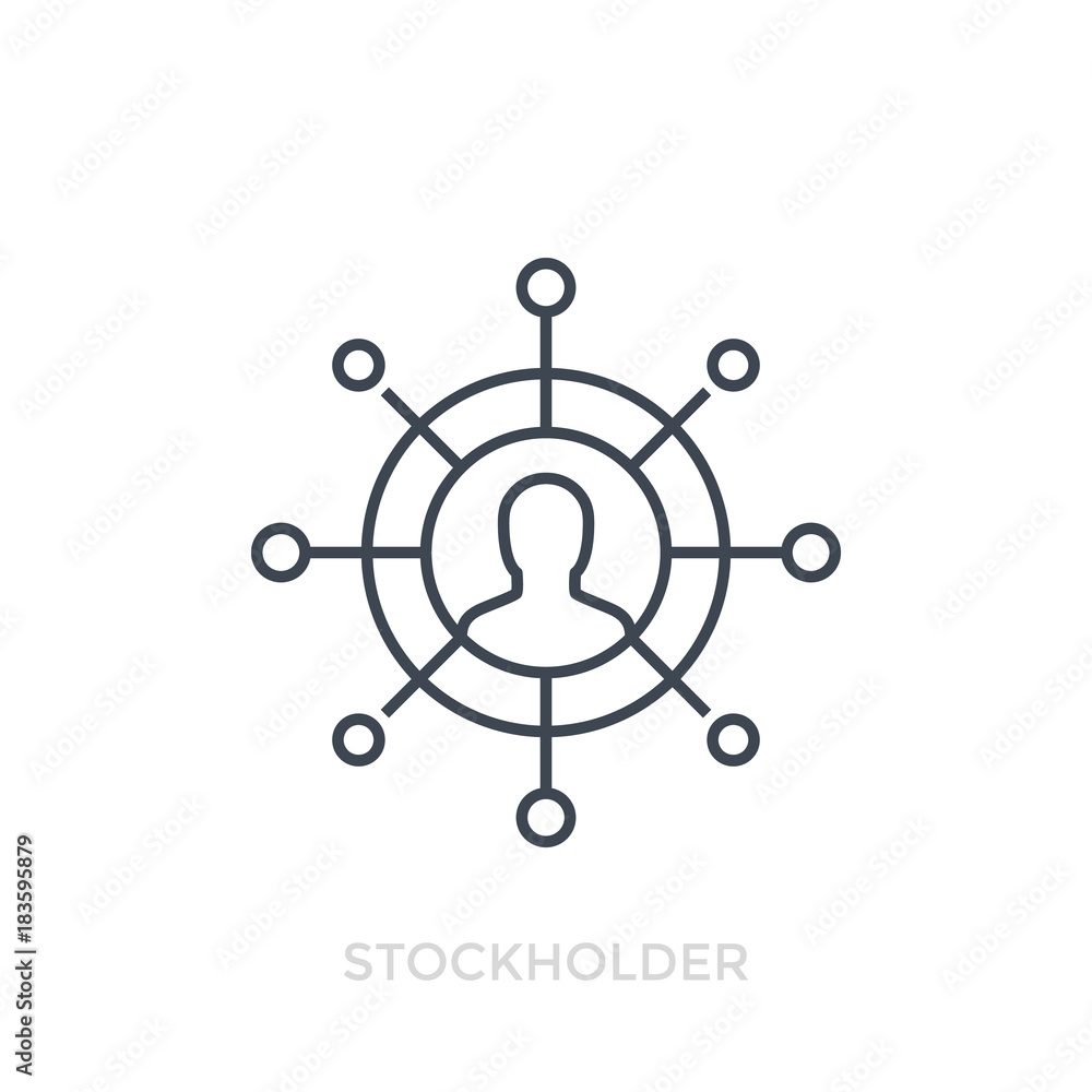 stockholder line icon on white stockholder line icon on white