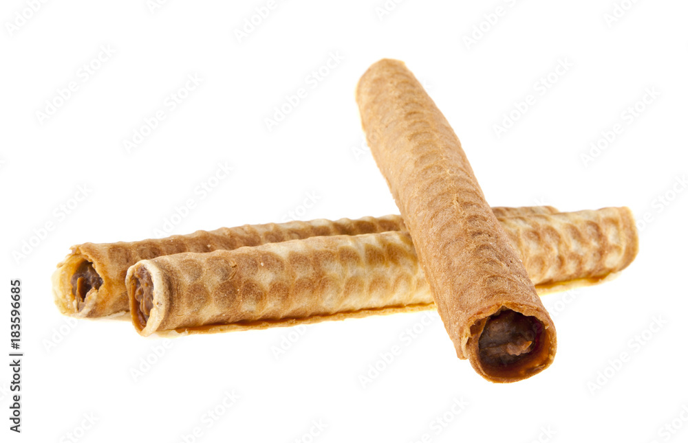 Wafer tubes isolated on white background Wafer tubes isolated on white background