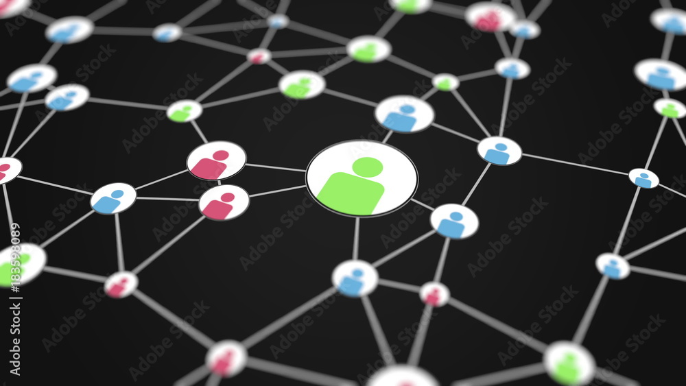Social network users activity 3D rendering Social network users activity 3D rendering