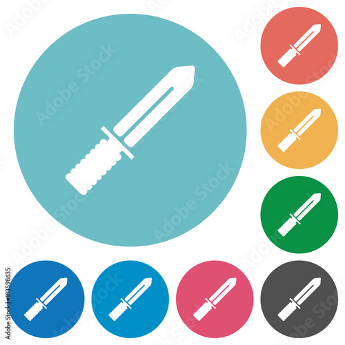 Knife flat round icons