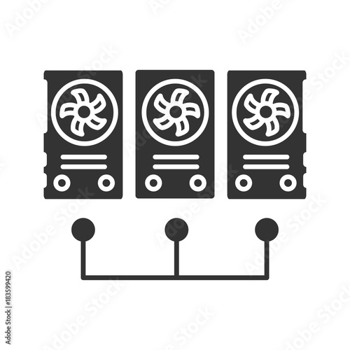 Graphic cards for mining business glyph icon