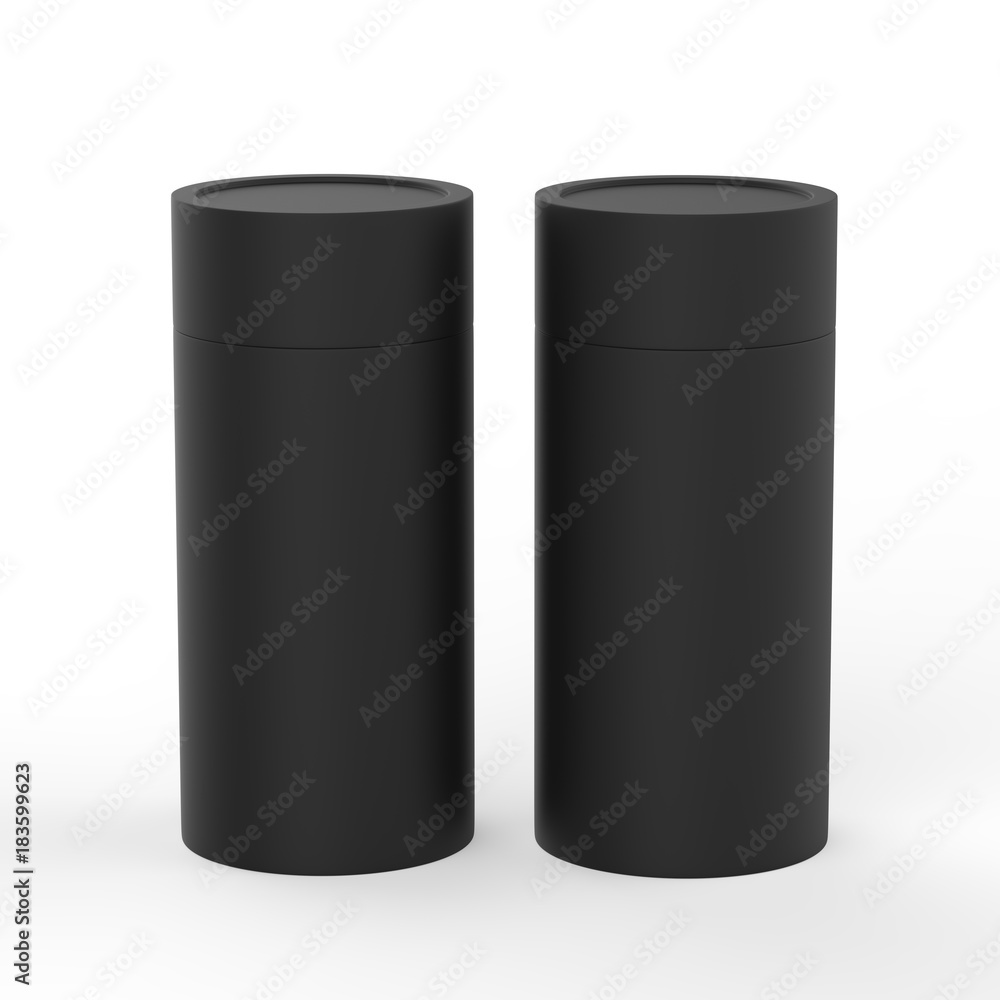 Round cardboard packaging box on isolated white background, 3d illustration Round cardboard packaging box on isolated white background, 3d illustration