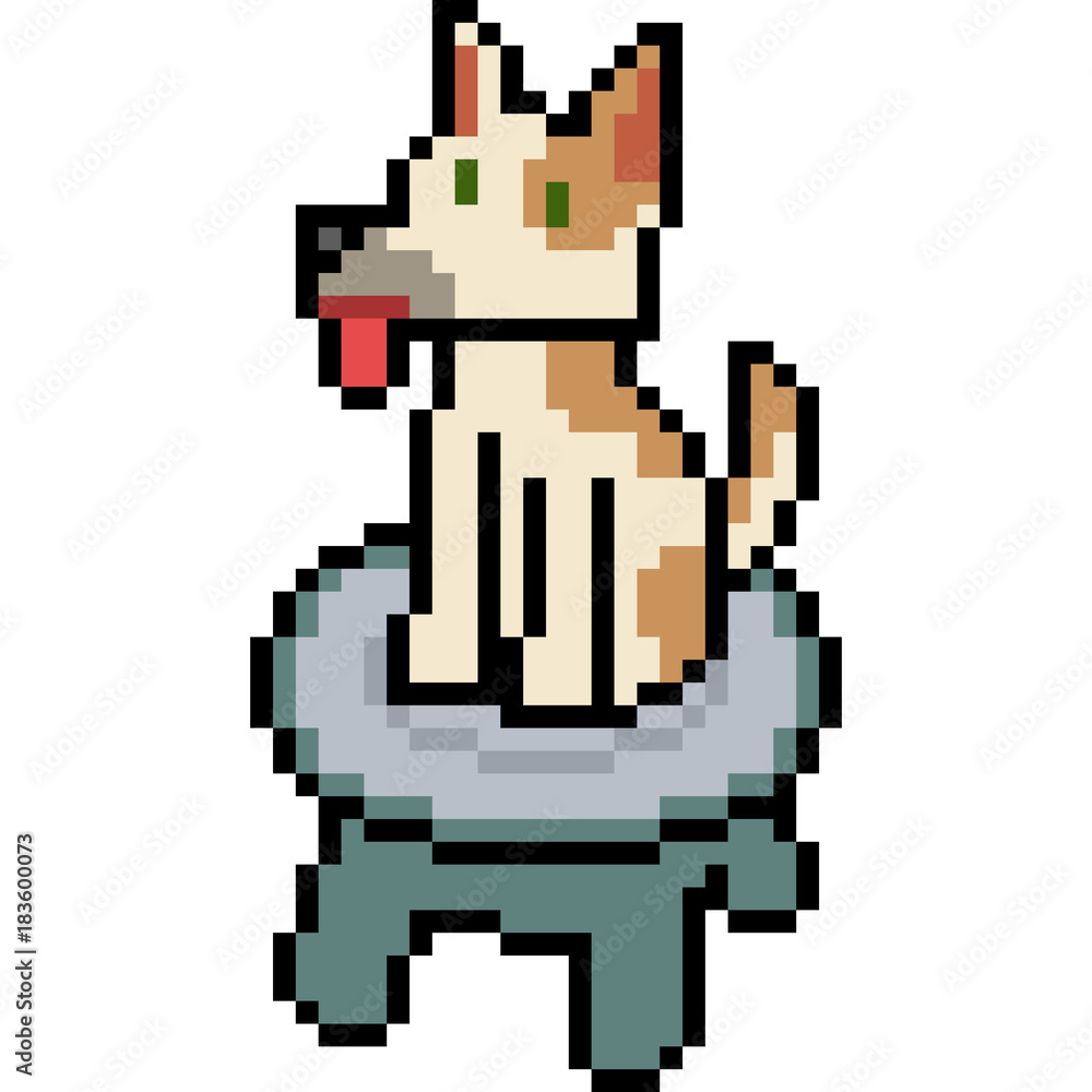 vector pixel art dog vector pixel art dog