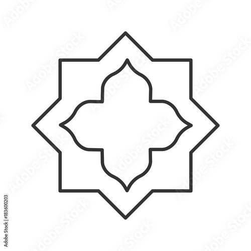 Islamic star linear icon