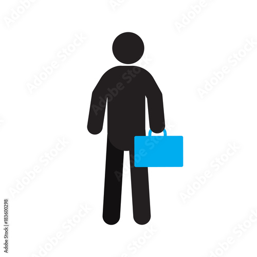 Man with briefcase silhouette icon