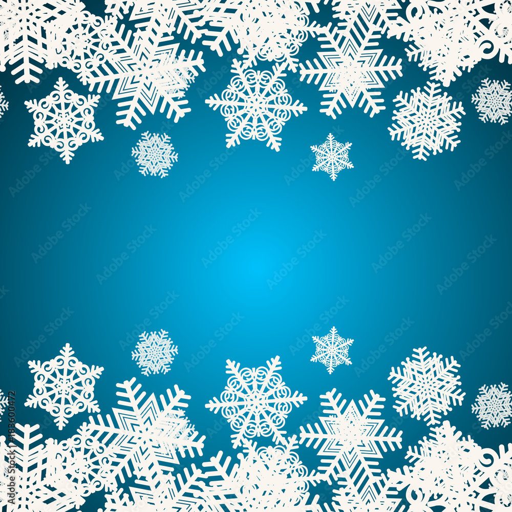 Blue snowflakes background. Illustration. Blue snowflakes background. Illustration.