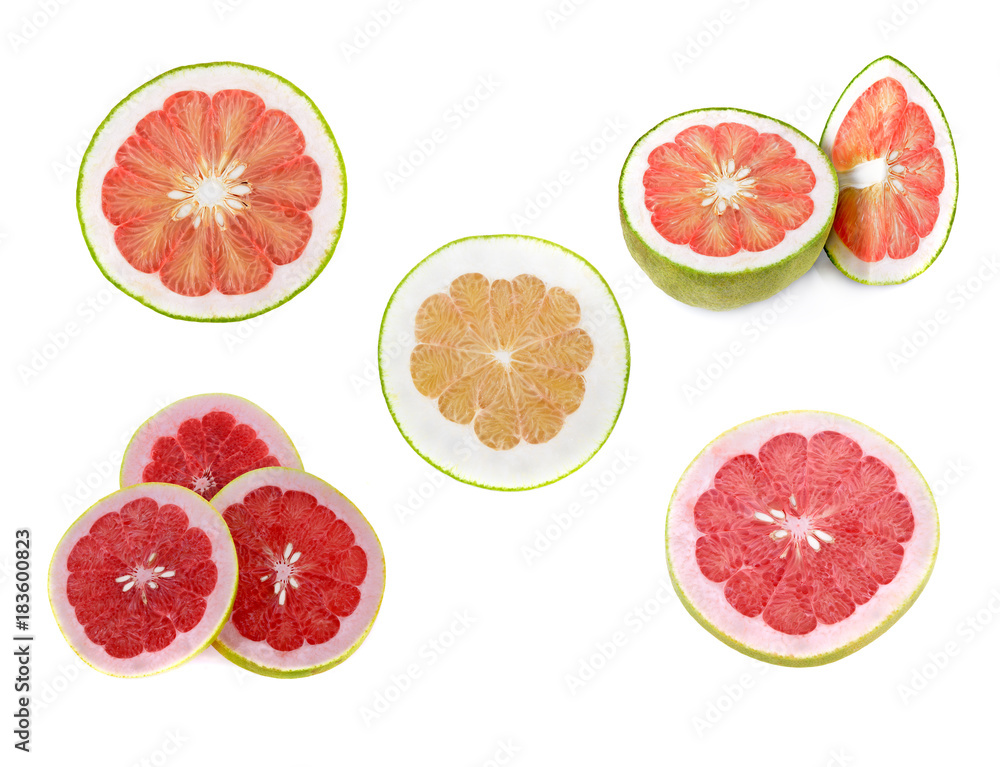 slice of grapefruit isolated on white background slice of grapefruit isolated on white background