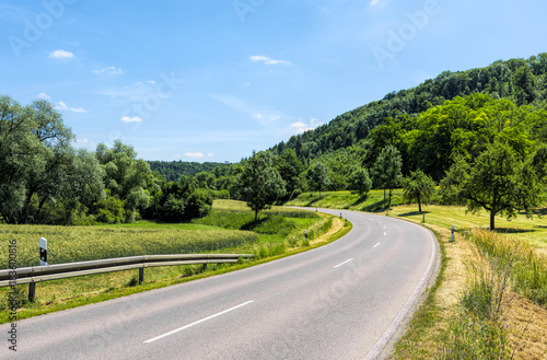 Curving Country Road in Springtime