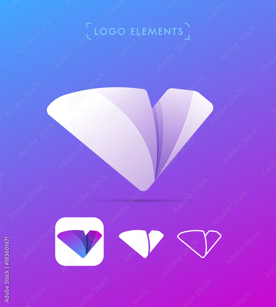 Vector abstract letter V logo design template Vector abstract letter V logo design template