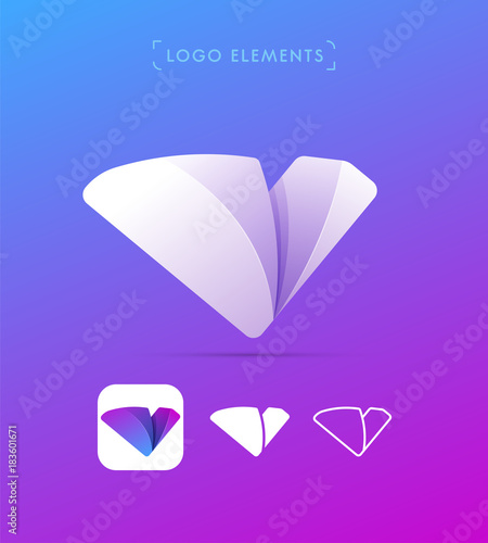 Vector abstract letter V logo design template