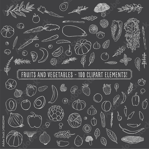Chalkboard Fruits and Vegetables
