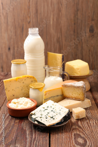 different variety of dairy product