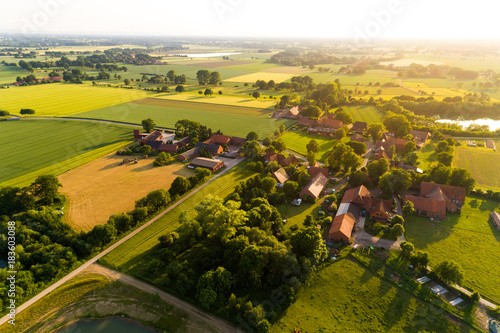 Ortschaft in Deutschland aus der Luft photo
