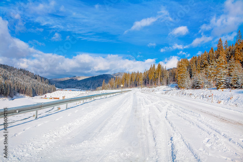 snowy winter road