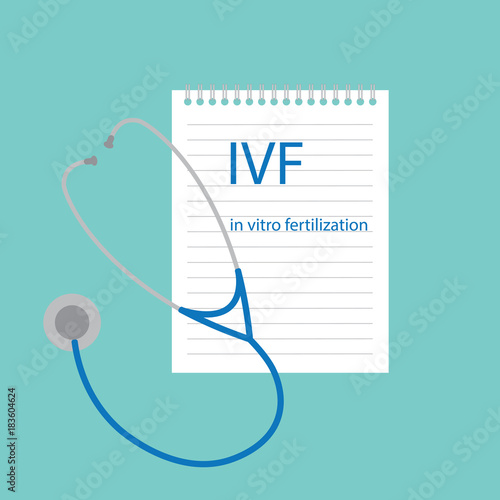 IVF In Vitro Fertilization written in notebook- vector illustration photo