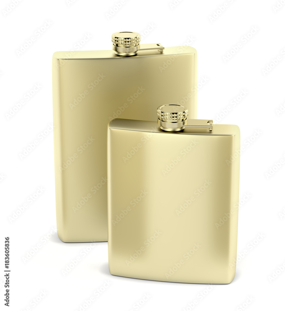 Golden hip flasks Golden hip flasks