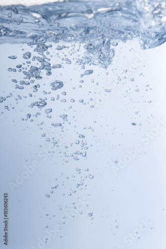 Underwater with bubbles