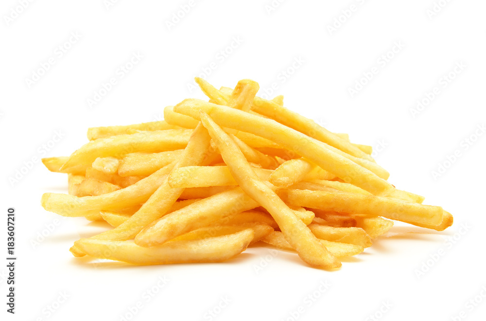 potato fry on white isolated background potato fry on white isolated background