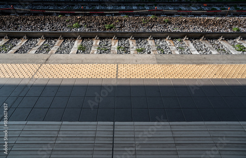 Surface of the modern railway platform