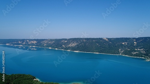 France Provence Verdon Lac de Sainte Croix vue du ciel © Zenistock