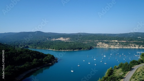 France Provence Verdon Lac de Sainte Croix vue du ciel © Zenistock