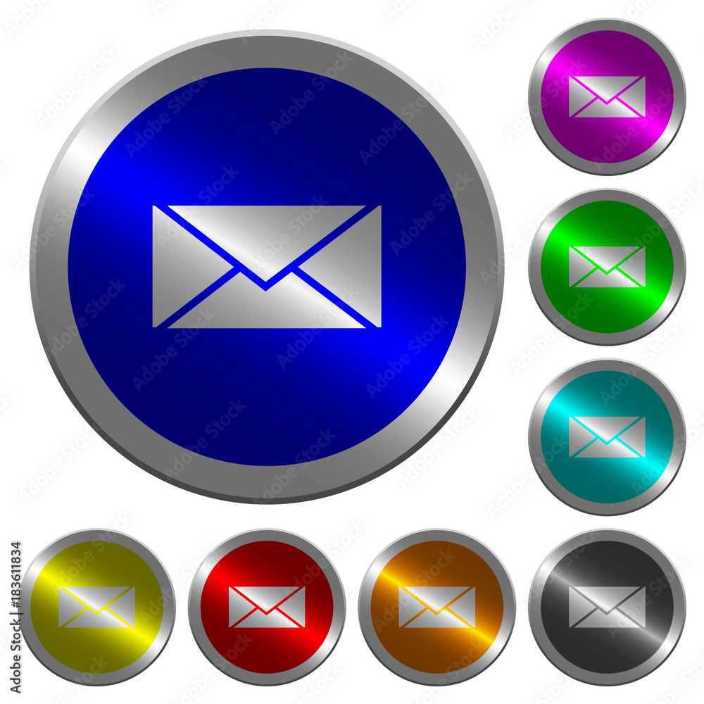 Envelope luminous coin-like round color buttons Envelope luminous coin-like round color buttons