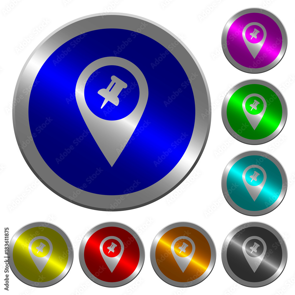 Pin GPS map location luminous coin-like round color buttons Pin GPS map location luminous coin-like round color buttons