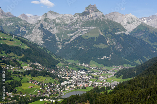 View at the village of Engelberg on Switzerland