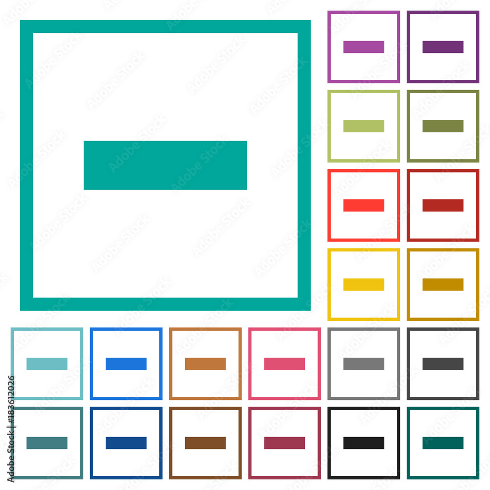 Remove item flat color icons with quadrant frames Remove item flat color icons with quadrant frames