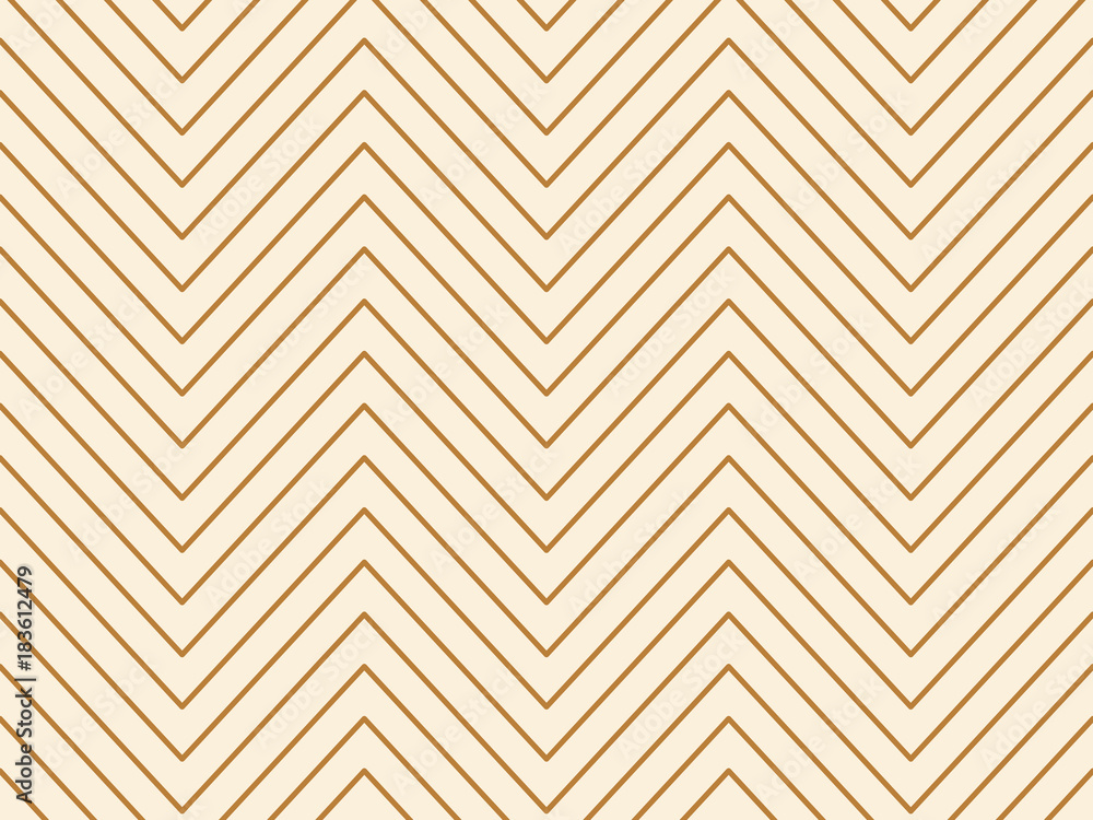 Linear gold geometrical zigzag background. Vector illustration.