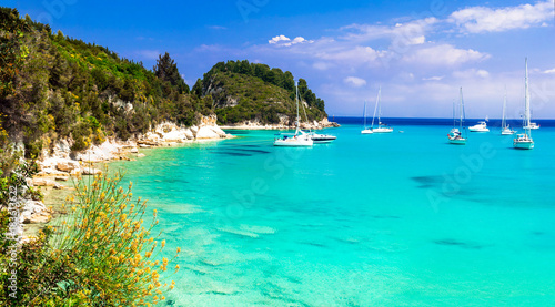 Beautiful turquoise beaches of Greece - Lakka in Paxos. Ionian islands