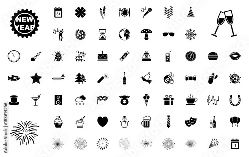 Großes Silvester-Iconset / Schwarz (Icons)