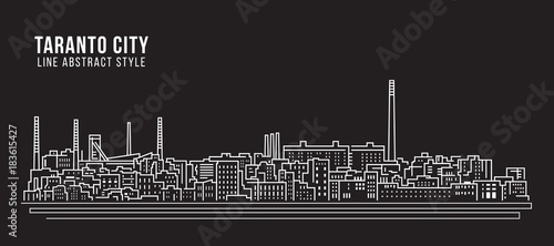 Cityscape Building Line art Vector Illustration design - Taranto city