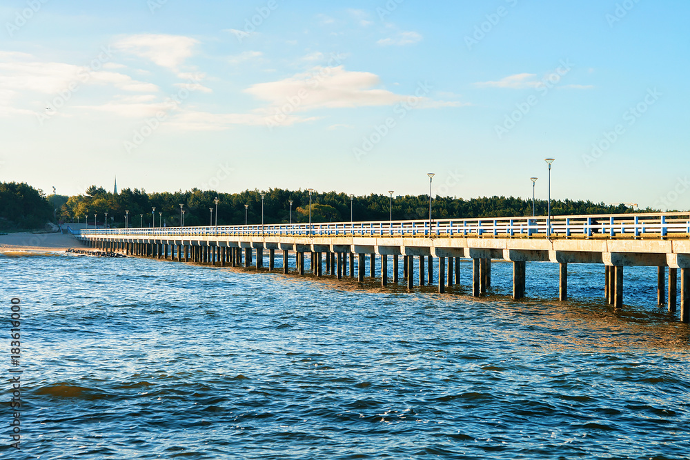 Sea Bridge above Baltic Sea at Palanga resort