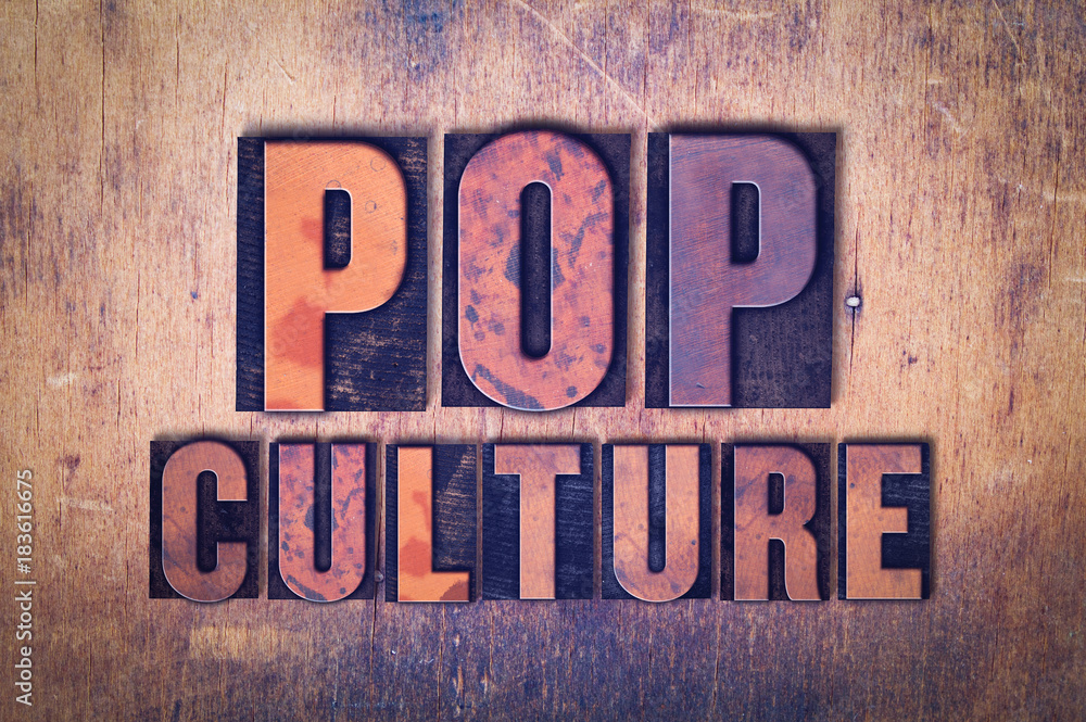 Pop Culture Theme Letterpress Word on Wood Background Stock Photo | Adobe  Stock