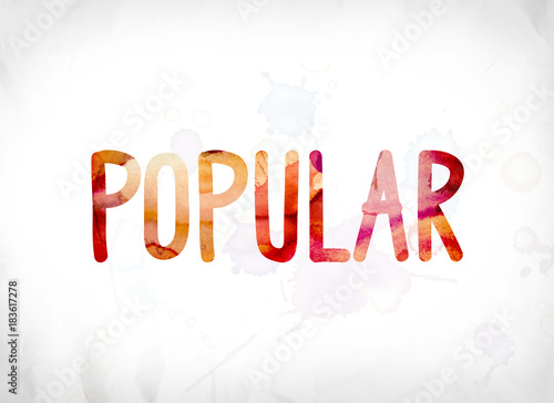 Popular Concept Painted Watercolor Word Art