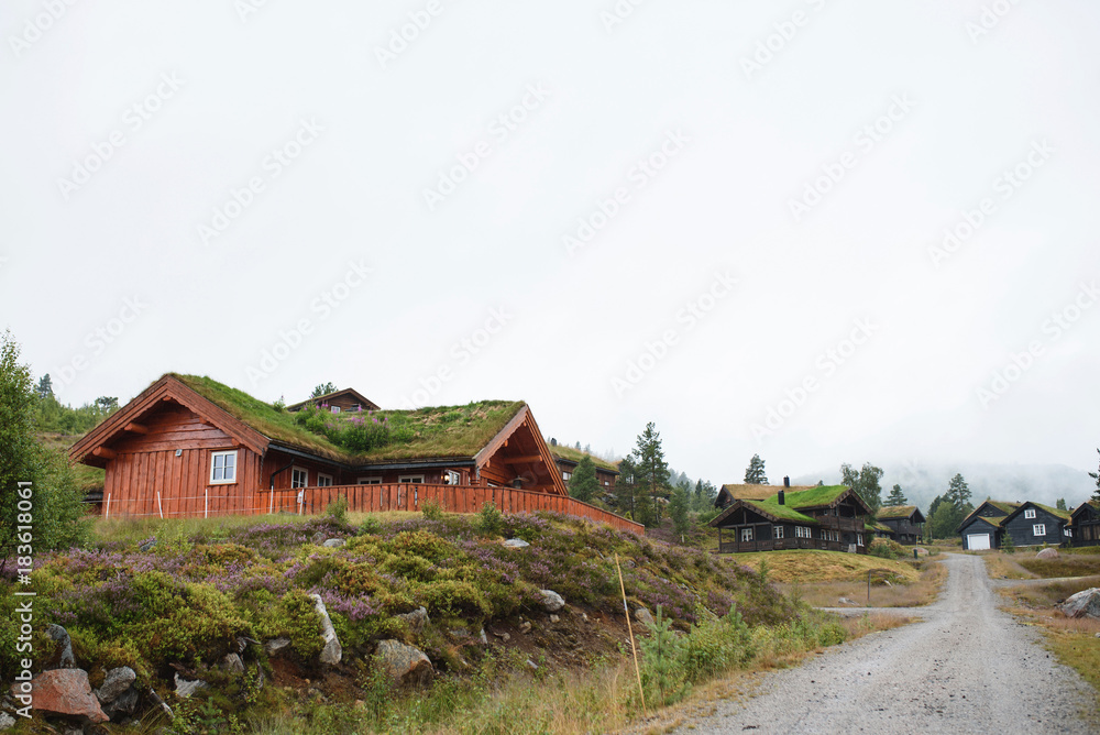 Wooden Houses and Road Wooden Houses and Road